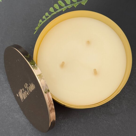 BBW Sugared Lemon Zest White Barn Bath & Body Works 3 Wick Candle - Picture 6 of 10